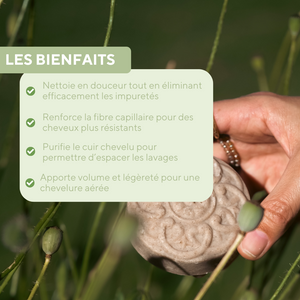 Shampoing solide rhassoul-ricin